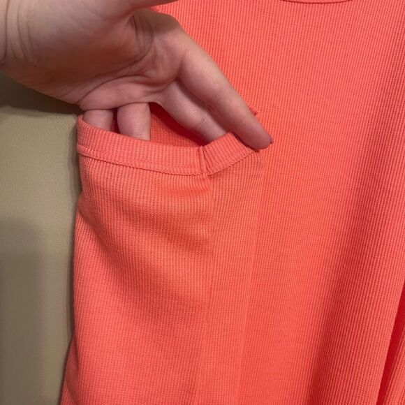 Danskin Women’s Coral Orange Pink Ribbed Racerback Tank Top Extra Large XL - Picture 6 of 7